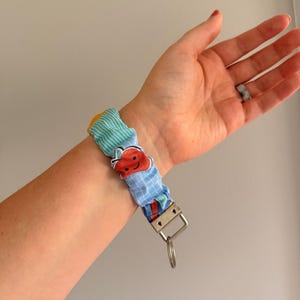 Teacher Patchwork Scrunchie Wristlet - 9 Inch Key Holder