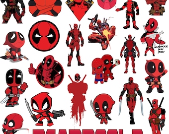 300枚以上のデッドプールSVGバンドル-PNG-SVG-DXFの即時ダウンロード
