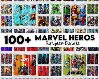 Superhero Tumbler Wrap Bundle Game & Movie Characters Digital Download