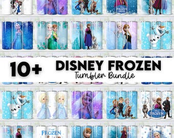 10+ Frozen Tumbler Wrap Bundle | 20 oz Elsa PNG Image Sublimation Tumbler Wraps | Tumbler Kids Water bottle straight Design Princess Girls
