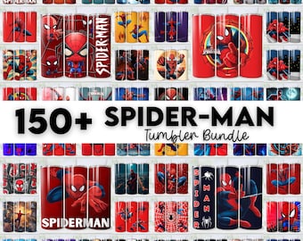 Spiderman Tumbler Wrap Bundle Sublimation Designs PNG Digital Download