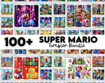 Mario Tumbler Wrap Designs Bundle Sublimation PNGs Digital Download