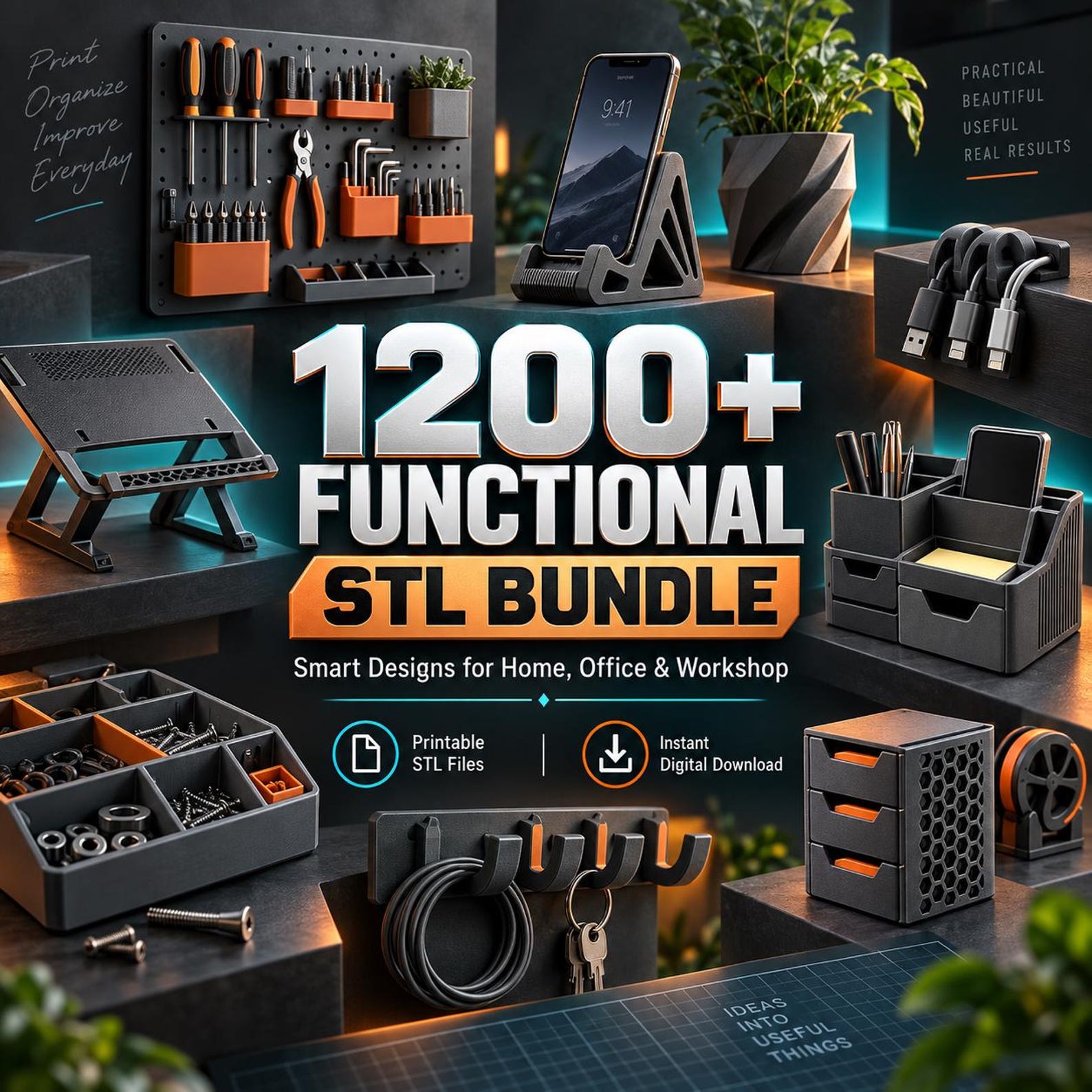 1200+ Functional STL Files, Home & Decor STL Bundle Home Decor, Gadgets ...