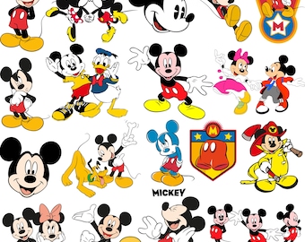 Cartoon Mouse SVG PNG eps dxf Bundle: Cricut Silhouette Cut Files (Digital Download)