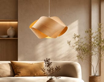 UFO-Hängeleuchte aus Naturholz – Modernes minimalistisches Design für jeden Raum