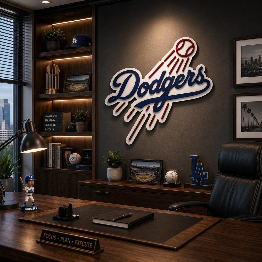 Handmade 3D Wood Los Angeles Dodgers Sign | Baseball Decor - Etsy