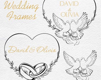 Marriage Rings Svg, Wedding Frame, Wedding floral rings Svg, Wedding  Svg, Clipart, Silhouette, Cricut, Engagement Ring SVG, Marriage Svg