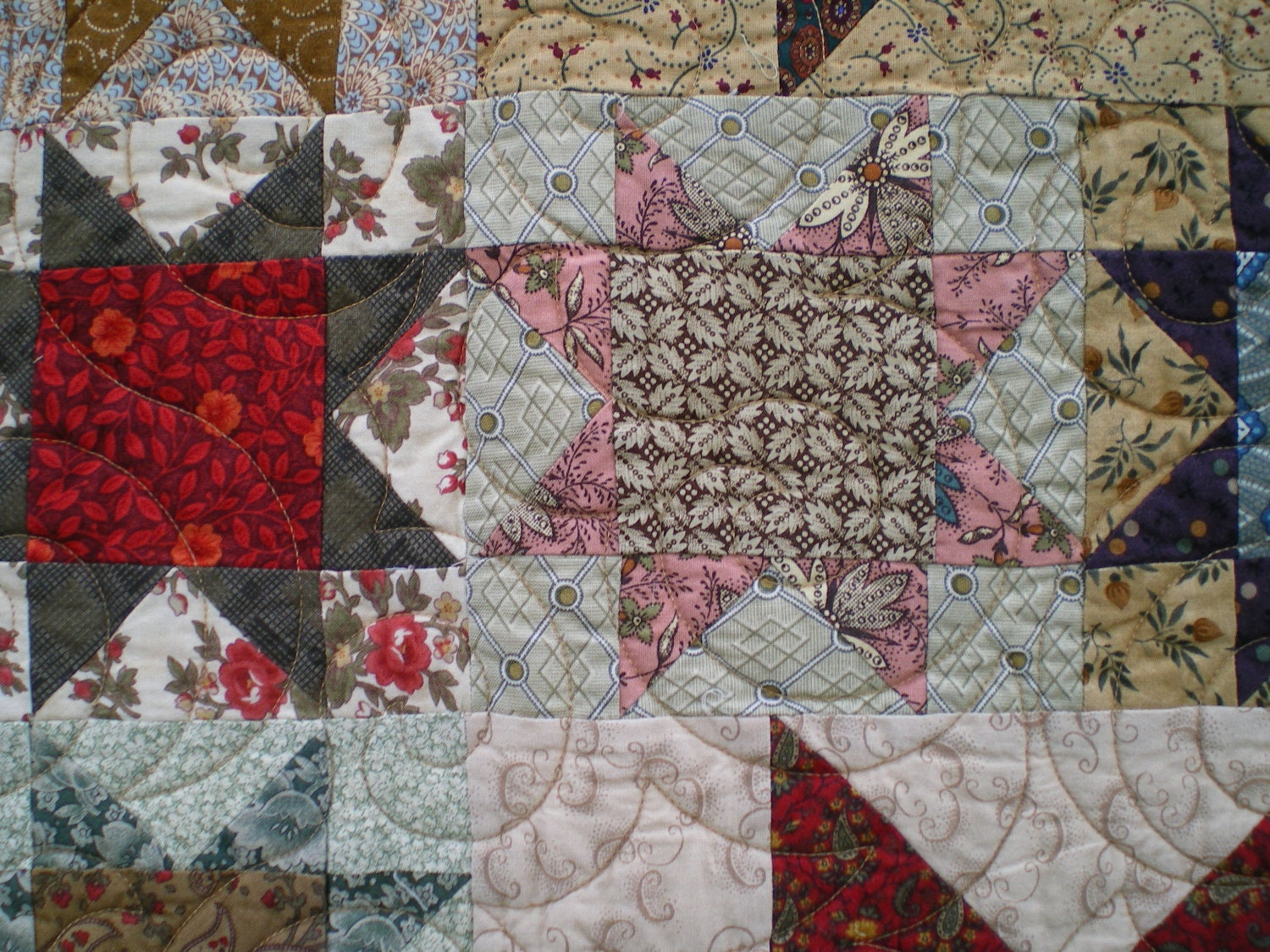 Queen Size Rising Star Quilt in Traditional Colors/custom Only - Etsy