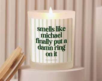 Funny Engagement Gift Candle, Personalized Engaged Gift, Custom Wedding Gift, Bachelorette Party Gift, Finally Put A Ring On It