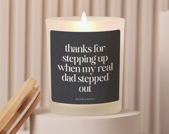 Stepdad Fathers Day Gift, Stepdad Candle Gift, Bonus Dad, Gift for Dad, Thoughtful Special Gift for Dad, Fathers Day, Stepdads Birthday