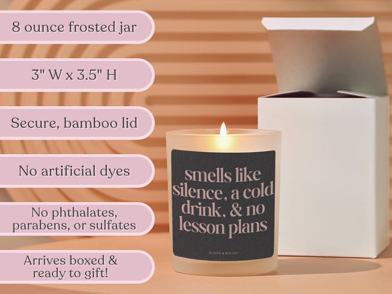 Summer Break Teacher Candle Gift, Funny End of Year Teacher Gift ...