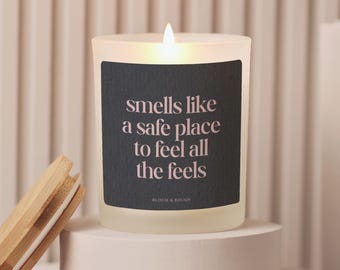 Psychologist Candle Gift, Safe Place To Feel All The Feels Candle, Gift For School Psych, Gift For Therapist, Social Worker Graduation Gift