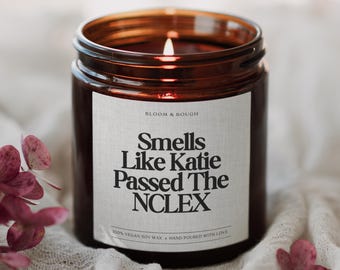Personalized Passed The NCLEX Candle, Custom Nurse Graduation Gift, Gift for New Nurse, Graduating Nurse Gift, Nurse Appreciation Week