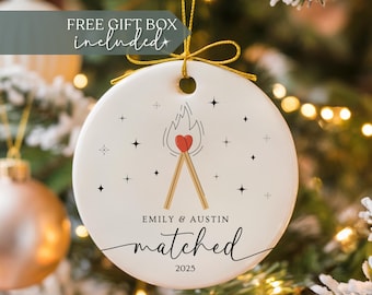 Custom Matched Dating App Ornament, Personalized Hinge Matched Ornament, Gift For Girlfriend, Couple Christmas Gift, 1st Christmas Together