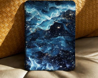 Cosmic Nebula Starry Night Kindle PaperWhite 12th 11th Cover Deep Blue Kobo Clara BW Case Auto Wake Sleep Book Lover Gift