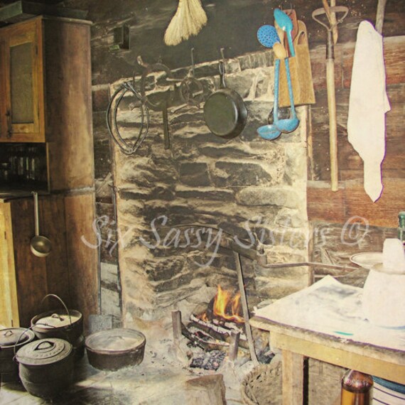 Log Cabin Kitchen Print Or Canvas Farmhouse Decor Rustic Etsy