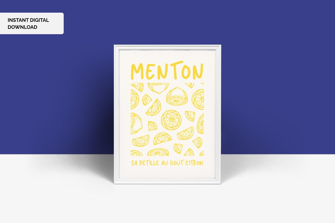 Menton France Poster Digital Download | DIY Lemon Poster | Instant ...