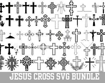 Christian Cross SVG Bundle: Faith, Jesus, Religious Designs (Digital Download)