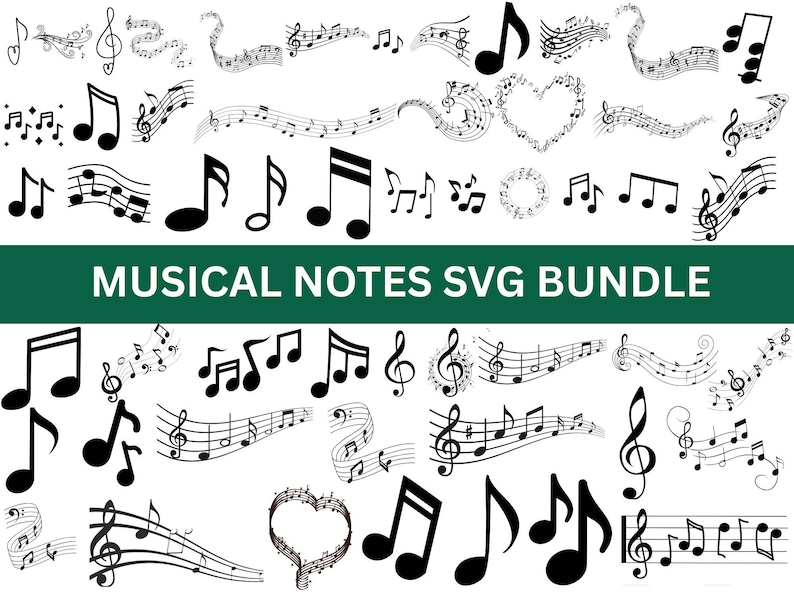 Musical Notes SVG Bundle, Music Symbols Clipart (digital Download) - Etsy