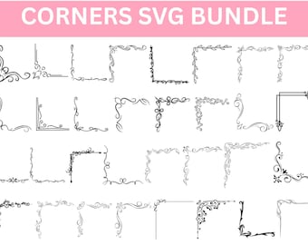 Floral Corner SVG Bundle, Scrapbooking Designs (Digitaler Download)