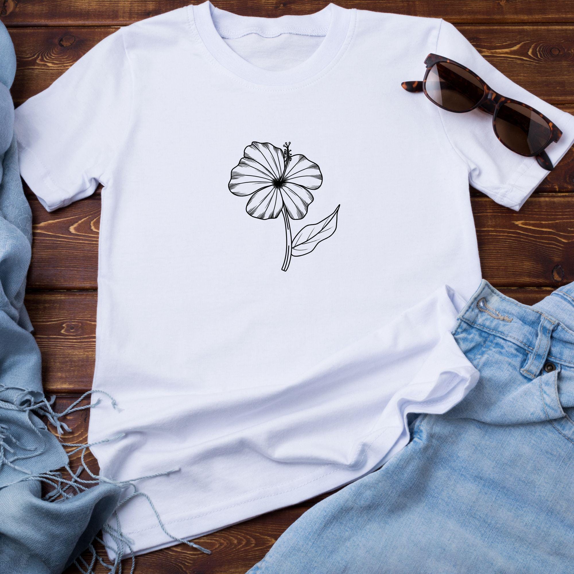 Hibiscus Flower SVG PNG Clipart Bundle | Tropical Floral Line Art Set ...