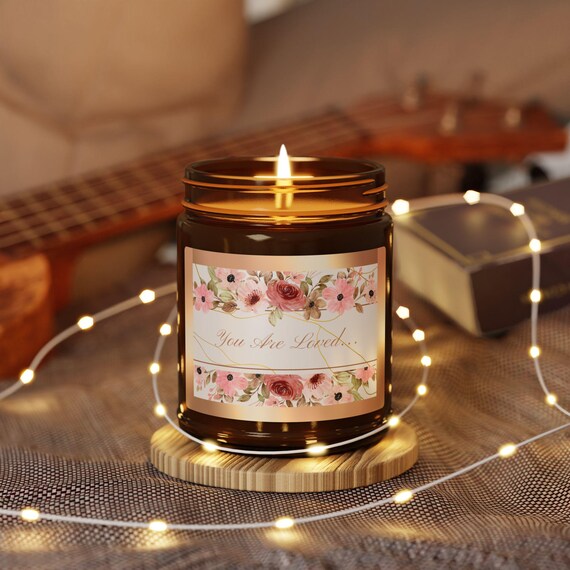 Entspannende Kerze mit ätherischem Öl 9 Unzen: 'You are loved' Inspirierendes Geschenk