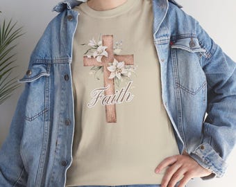 Womens Christian T shirt with elegant floral design