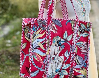 Jungle Fiesta Tote | Quilted Cotton Bag | Exotic Animal Print