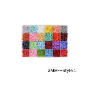 3MM / 4MM Glass Seed Beads Kit for bracelet making, 24 colors, DIY Jewelry Craft Making, Gift for Girls
