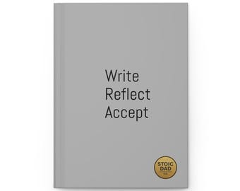 Diario stoico per uomini, copertina rigida, guida alla riflessione quotidiana e alla gratitudine, regalo stampato per papà, quaderno per il benessere mentale dei padri, copertina rigida opaca