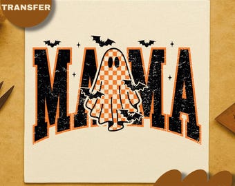 Mama Ghost DTF Transfer Print - Spooky Halloween Mom Heat Press