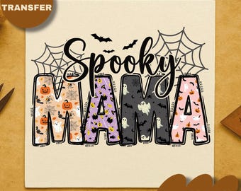 Spooky Mama DTF Transfer: Retro Halloween Heat Press Print
