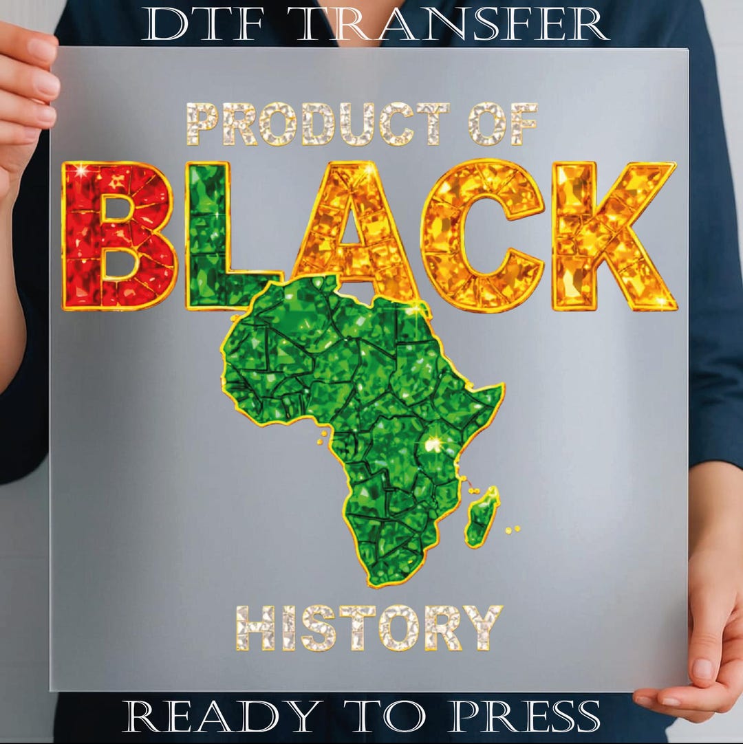 Product of Black History DTF Transfer, Rhinestone African Map Design ...