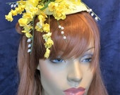 Fascinator, Yellow Fascinator, Yellow Hat, Spring Head Piece, Easter Fascinator, Derby Fascinator, Derby hat, Races Fascinator, Races Hat