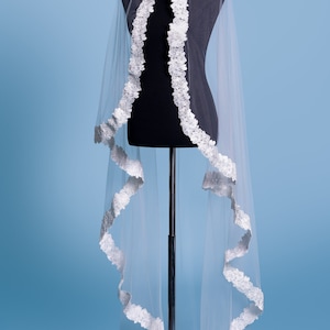 The Florenza Veil, Bridal Veil, Venise Lace veil,  , Bridal Veil, Ivory  Bridal Veil, Waltz Length, ,Mantilla, Wedding Veil, Lace Veil,
