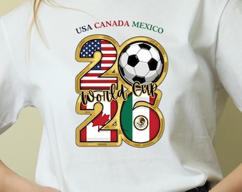 Fussball WM 2026 Shirt Design png Fußball SVG USA Kanada Mexiko Fußball png digitaler Download trendiges Shirt