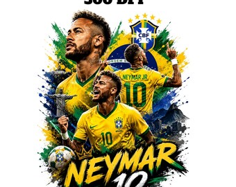 Diseño de camiseta de fútbol de Neymar PNG, imágenes prediseñadas de fútbol de Brasil, archivo de sublimación de Neymar Jr, Al Hilal GOAT PNG, diseño de camiseta de la Copa del Mundo PNG