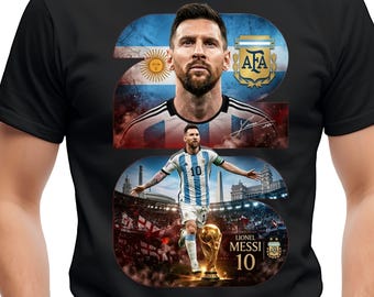 Diseño PNG de Messi - Gráfico de la Copa Mundial 2026 Argentina - Descarga digital de la camiseta de Messi para sublimación, GOAT PNG