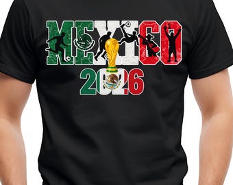 Camiseta de fútbol de México 2026 Fútbol México Fan PNG / Ropa de EE. UU. Canadá México, Copa Mundial 2026, Descarga instantánea