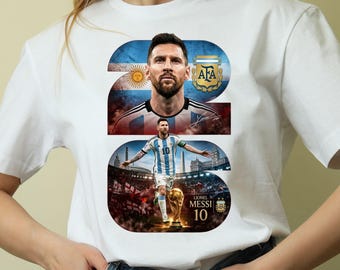 Diseño PNG de Messi - Gráfico de la Copa Mundial 2026 Argentina - Descarga digital de la camiseta de Messi para sublimación, GOAT PNG