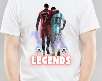 Cristiano Ronaldo, Lionel Messi, Soccer PNG Football Fan Gift Football Soccer Legends Ronaldo and Messi shirt design digital download