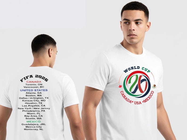 World Cup 2026 T-Shirt PNG, fifa2026 png, Soccer FIFA Tee, United States Canada Mexico Transparent PNG Designs trendy shirt design image 1