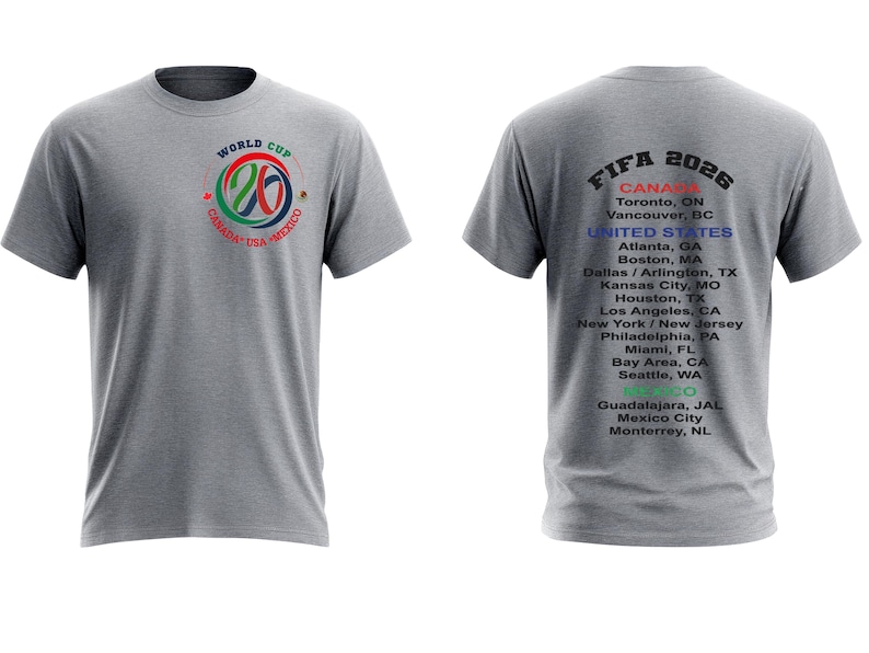 World Cup 2026 T-Shirt PNG, fifa2026 png, Soccer FIFA Tee, United States Canada Mexico Transparent PNG Designs trendy shirt design image 3