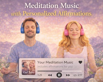 Música de meditación personalizada con afirmaciones personalizadas (MP3 digital)