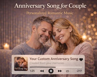 Canción de aniversario personalizada para pareja, música romántica personalizada, descarga digital