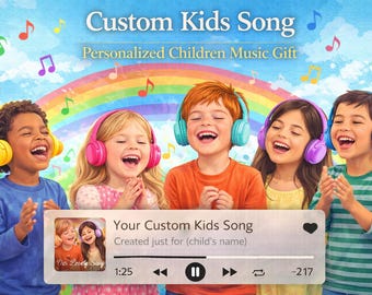 Canción infantil personalizada, regalo musical personalizado para niños, descarga digital