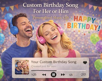 Canción de cumpleaños personalizada para él o ella: regalo musical personalizado con descarga digital