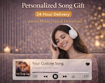Regalo de canción personalizada de último minuto, entrega en 24 horas, descarga digital de música personalizada.