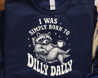 Zabawny projekt szopa Dilly Dally SVG PNG, leniwy humor zwierzęcy sublimacja DTG projekt koszulki