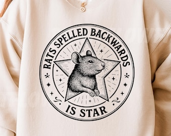 Funny Rat Svg Png, Rats Spelled Backwards Is Star SVG PNG, Funny Animal Png, Rat Gift Png, Weird Rat Png, Funny Rat shirt, Relatable Png Svg
